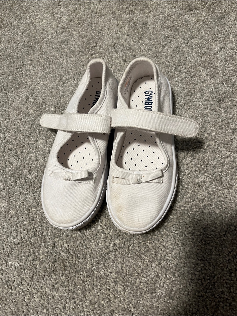 Gymboree White Girls Mary Jane Canvas Shoes with Bow